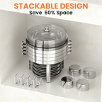 FEMCHIC 6.5QT Chafing Dish Buffet Set 2/4 Pack, Stainless Steel Round Buffet Server Food Warmer w/ Glass Lid & Lid Holder for Parties Catering Events Weddings Banquets