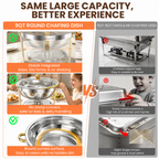FEMCHIC 9QT Chafing Dish Buffet Set 2/4 Pack, Gold Stainless Steel Round Buffet Server Food Warmer w/ Glass Lid & Lid Holder for Parties Catering Events Weddings Banquets
