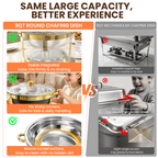 FEMCHIC 9QT Chafing Dish Buffet Set 2/4 Pack, Black Gold Stainless Steel Round Buffet Server Food Warmer w/ Glass Lid & Lid Holder for Parties Catering Events Weddings Banquets
