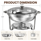 FEMCHIC 9QT Silver Chafing Dishes for Buffet 2/4 Pack, Chafing Dish Buffet Set Stainless Steel, Round Chafing Dishes with Glass Lid & Lid Holder, Smooth Mirror Polish for Party Events Wedding